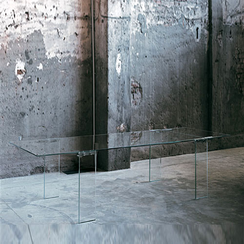 Glas Italia Naked Extendable Glass Dining Table By Piero Lissoni Stardust