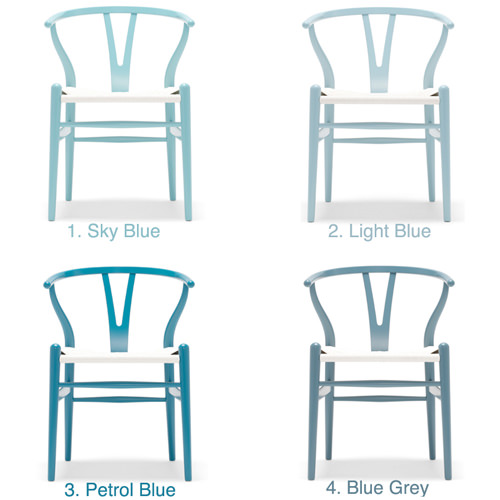 blue wishbone chair