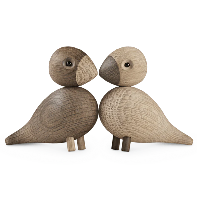 Lovebirds Wooden Danish Bird Sculptures by Kay Bojesen for Rosendahl