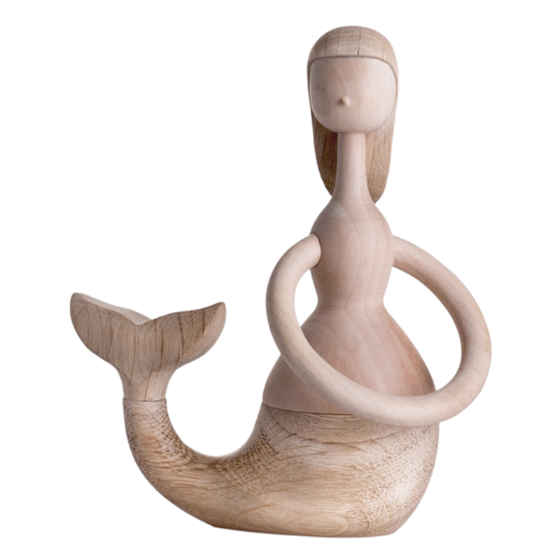 Hans Bolling Danish Wooden Mermaid Figurine