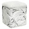 14" Modern Outdoor Recycled Eco-Concrete Trash Cube Stool, Grey