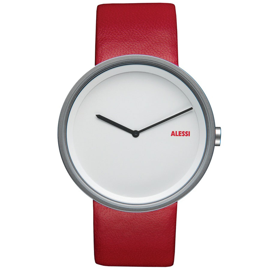 mens red leather watch
