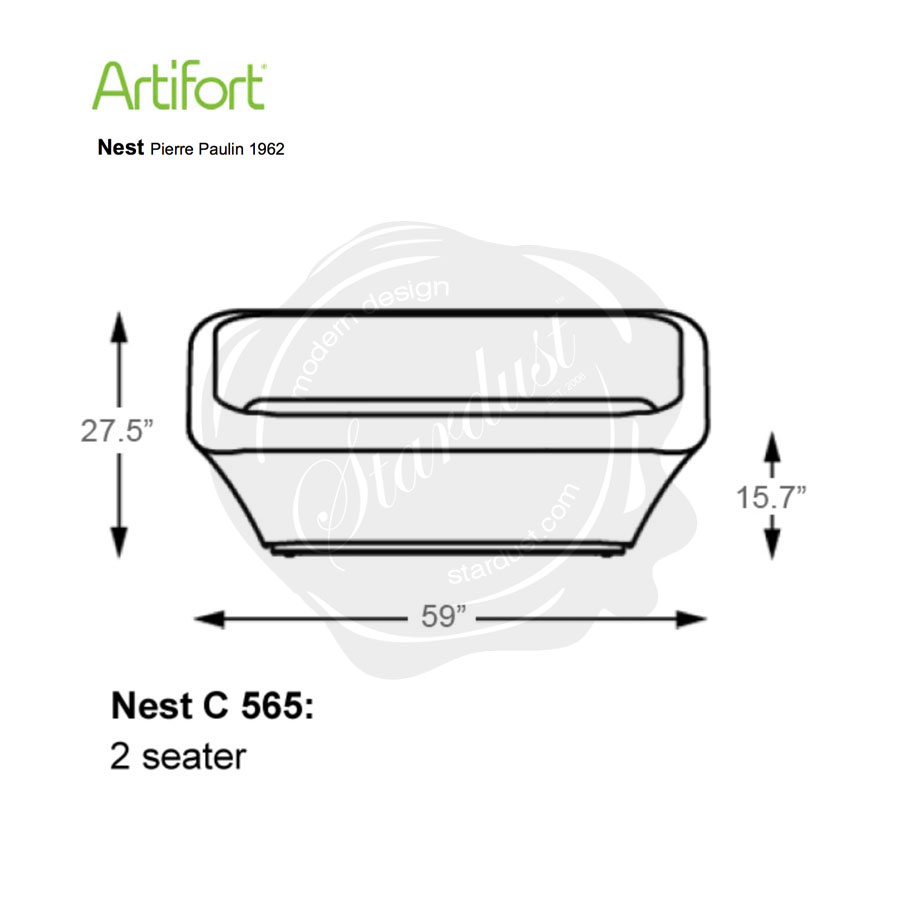 Artifort 59 Nest Small Mid Century Modern Loveseat 2 Seater