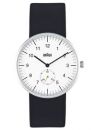 Braun Men's BN0024WHBKG Analog Wrist Watch Black Leather Band - White