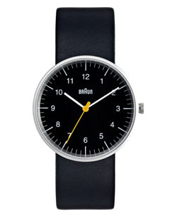 mens watch black leather band