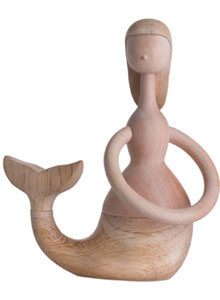 Hans Bolling Danish Wooden Mermaid Figurine