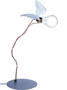 Feather Winged Bulb Table Lamp, Lucellino Table Lamp