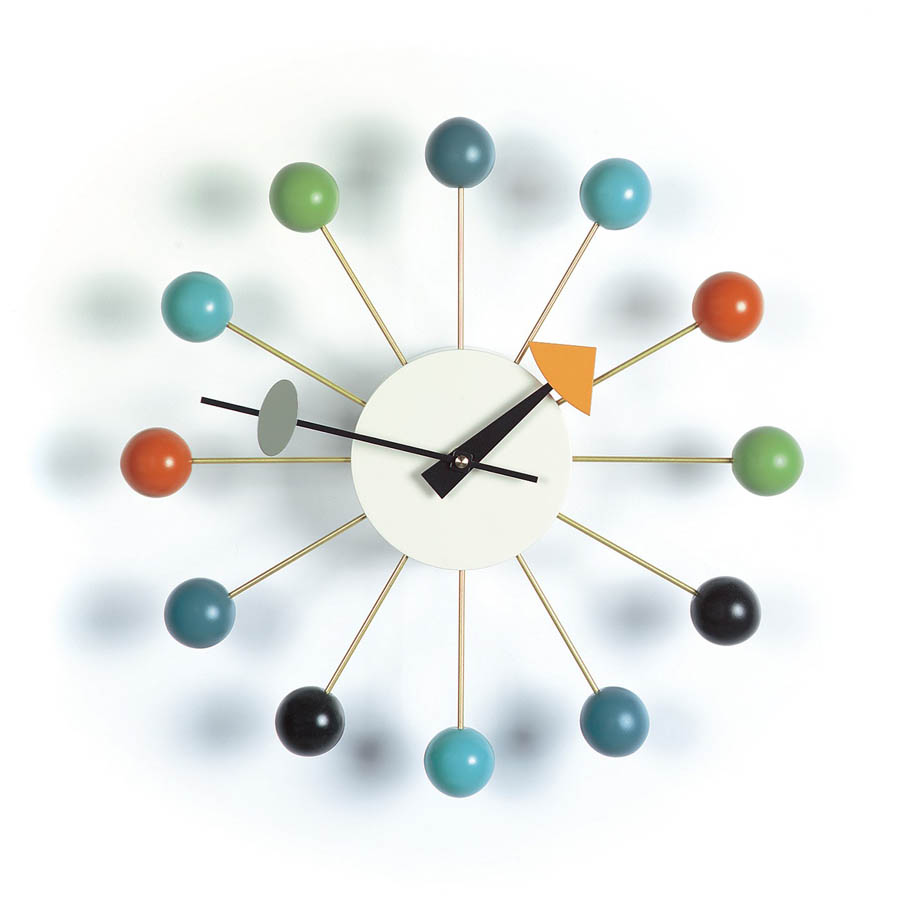 Vitra [MULTI-COLOURED] Ball Clock by George Nelson, w. Multi-Ball