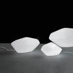 Pebble Stones of White Glass Night Light Table Lamp - Oluce