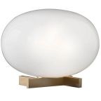 Alba® Small 12.6" Glass & Brass Table Lamp by Oluce, White