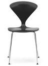 Norman Cherner Stacking Side Chair Chrome Base Ebony Lacquer Seat