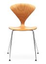 Norman Cherner Stacking Side Chair Chrome Base Natural Beech Seat
