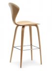 Norman Cherner Counter Bar Stool Wooden Base in Natural Beech