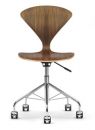 Norman Cherner Office Task Chair Swivel Base Natural Walnut Seat