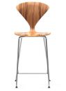 Norman Cherner Counter Bar Stool Chrome Base in Red Gum
