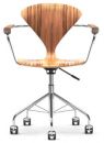 Norman Cherner Task Armchair Swivel Base with Red Gum Seat