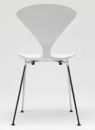 Norman Cherner Stacking Side Chair Chrome Base White Lacquer Seat