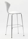 Norman Cherner Counter Bar Stool Chrome Base in White Lacquer