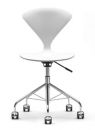 Norman Cherner Office Task Chair Swivel Base White Lacquer Seat