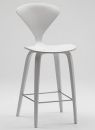 Norman Cherner Counter Bar Stool Wooden Base in White Lacquer