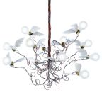 Ingo Maurer Birdie Modern Bird Chandelier w/Feather Wings