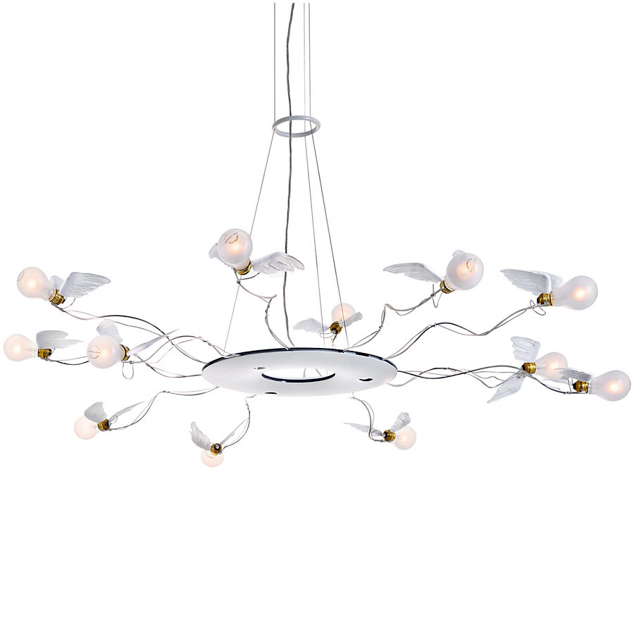 Ingo Maurer Birdie S Ring 12 Light Round Chandelier Stardust