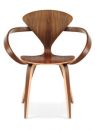 Norman Cherner Armchair Natural Walnut Seat with Solid Walnut Arms