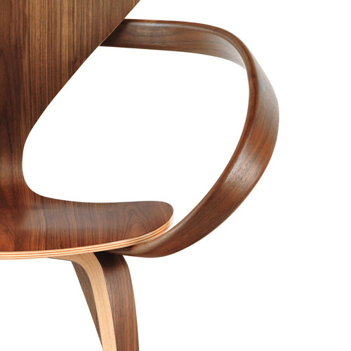 Norman Cherner Armchair Natural Walnut Seat with Solid Walnut Arms ...