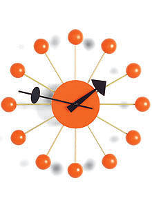 Vitra 13inch Ball Clock by George Nelson, Orange Dial w. Orange Balls