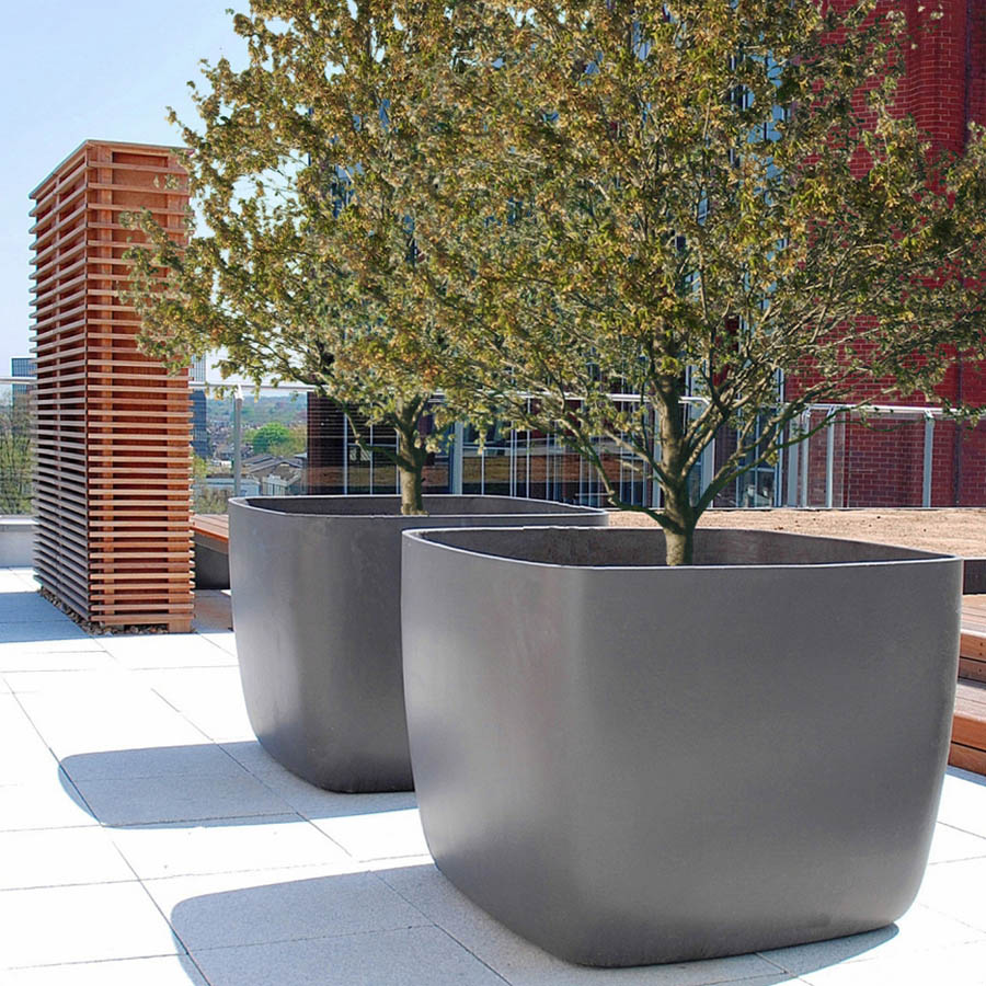 Osaka Large Contemporary Concrete Planters Rounded Edges Outdoor Commercial Grade 2 