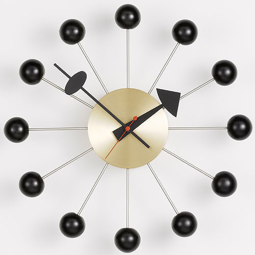 Vitra [BRASS] Ball Clock by George Nelson, Brass Dial w. Black